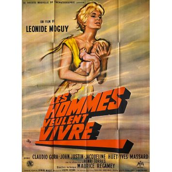 LES HOMMES VEULENT VIVRE Affiche de film- 120x160 cm. - 1961 - Yves Massard, Léonide Moguy