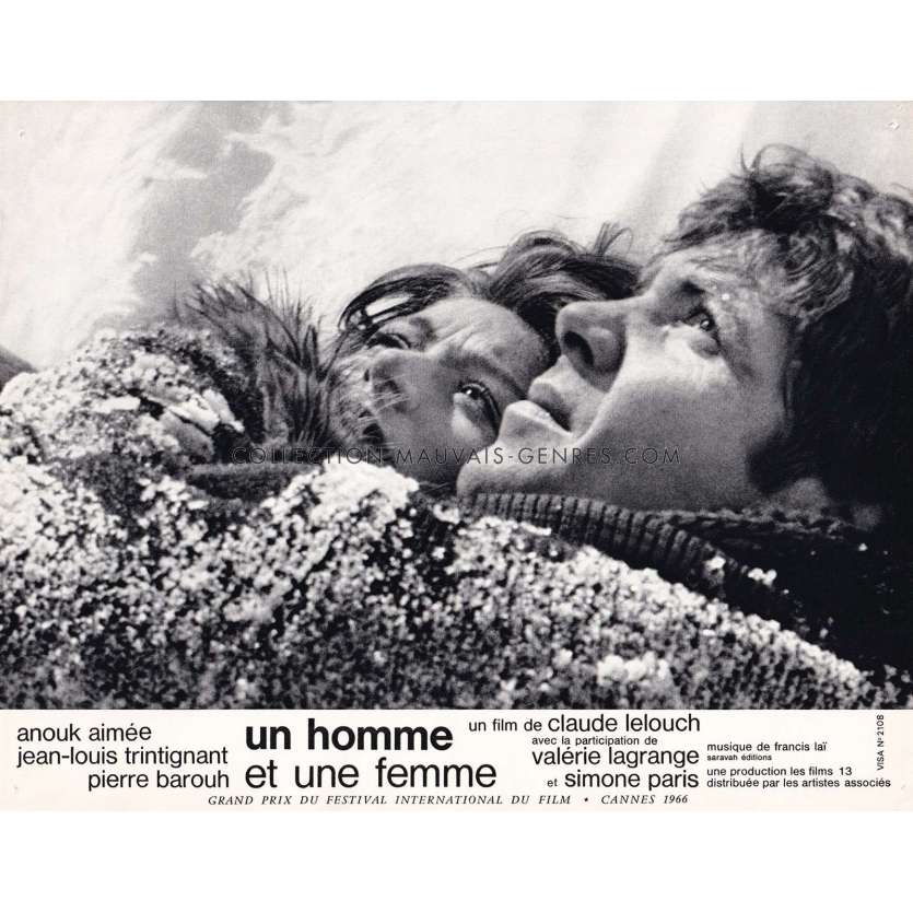 MAN & A WOMAN Lobby Card N22 - 9x12 in. - 1966 - Claude Lelouch, Anouk Aimée, Jean-Louis Trintignant