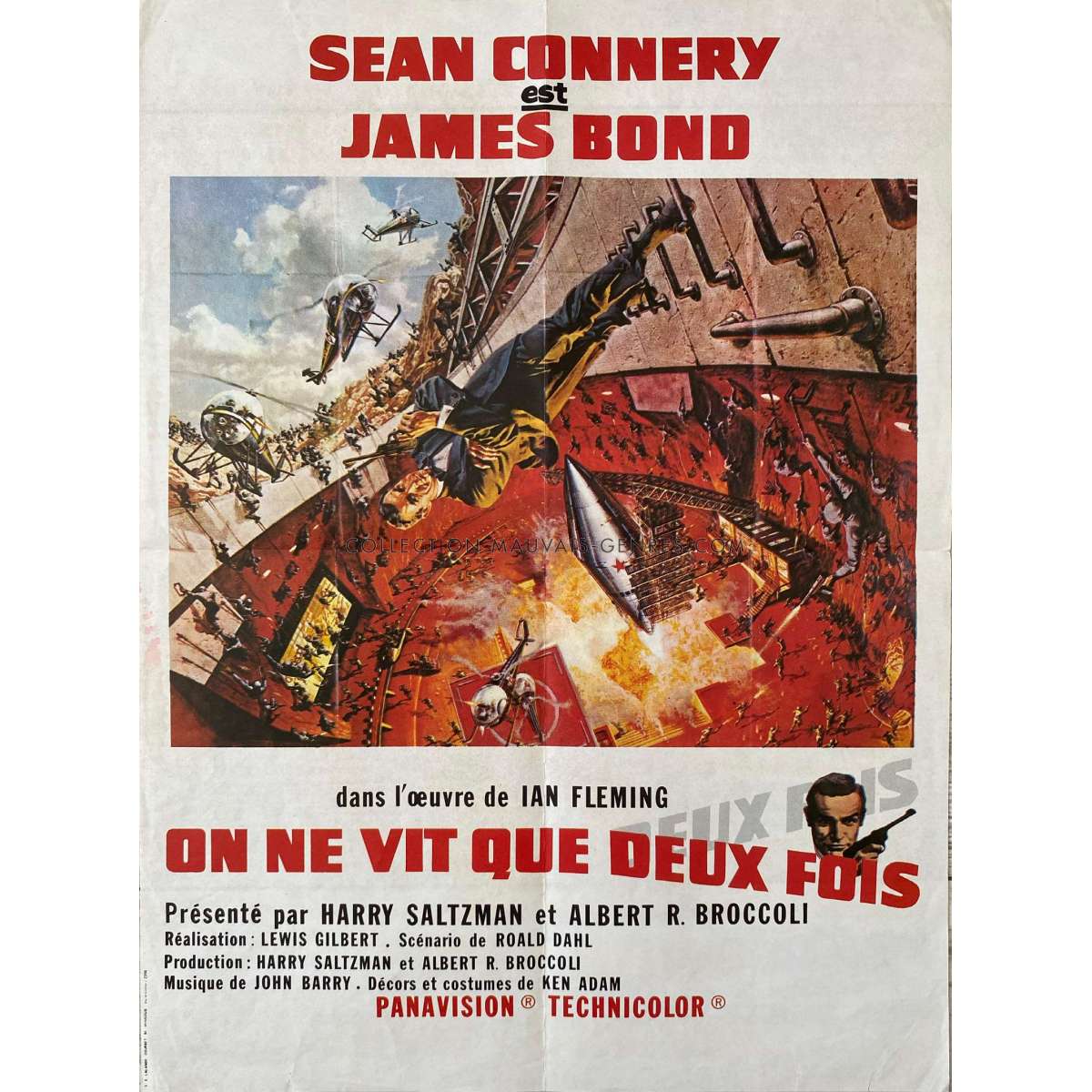 YOU ONLY LIVE TWICE French Movie Poster - 15x21 in. - 1967/R1970