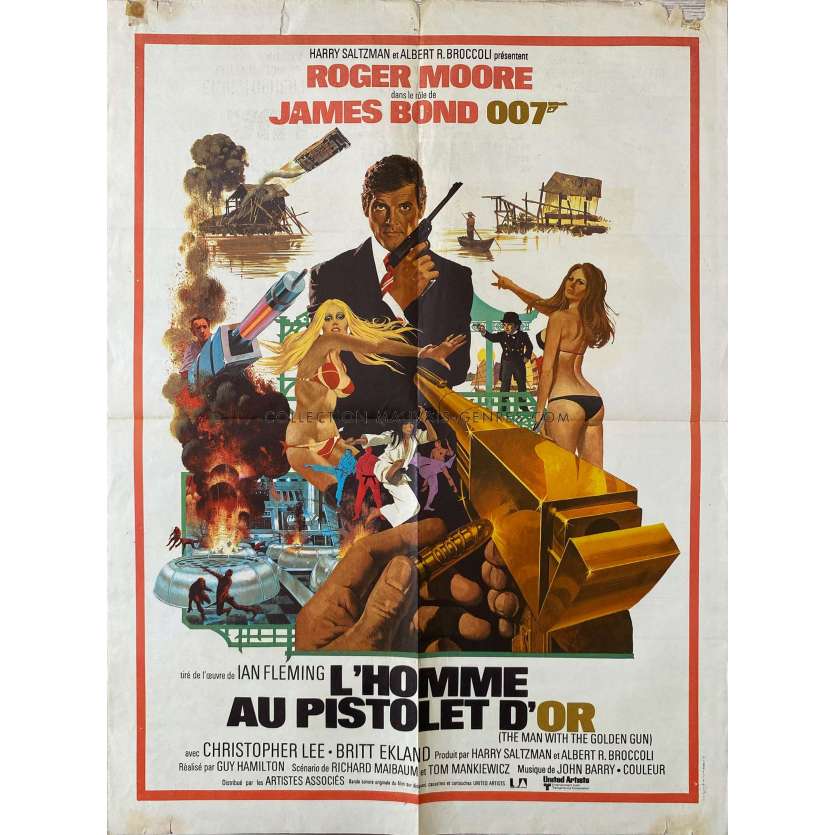 THE MAN WITH GOLDEN GUN Movie Poster- 23x32 in. - 1977 - James Bond, Roger Moore