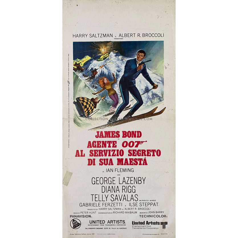 ON HER MAJESTY'S SECRET SERVICE Movie Poster- 13x28 in. - 1969 - Peter R. Hunt, George Lazenby, Diana Rigg