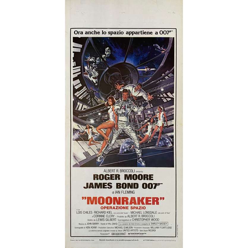 MOONRAKER Affiche de film- 33x71 cm. - 1979 - Roger Moore, James Bond