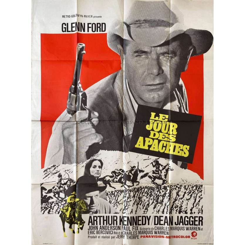 LE JOUR DES APACHES Affiche de film- 120x160 cm. - 1968 - Glenn Ford, Jerry Thorpe