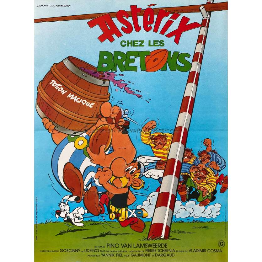 ASTERIX CHEZ LES BRETONS Affiche de film- 40x54 cm. - 1986 - Roger Carel, Pino Van Lamsweerde