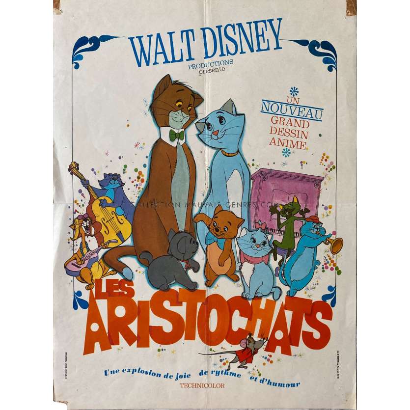 LES ARISTOCHATS Affiche de film- 40x54 cm. - 1970 - Phil Harris, Walt Disney