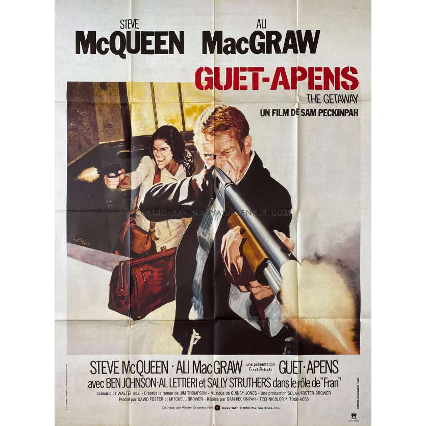 THE GETAWAY Movie Poster- 47x63 in. - 1972/R1980 - Sam Peckinpah, Steve McQueen