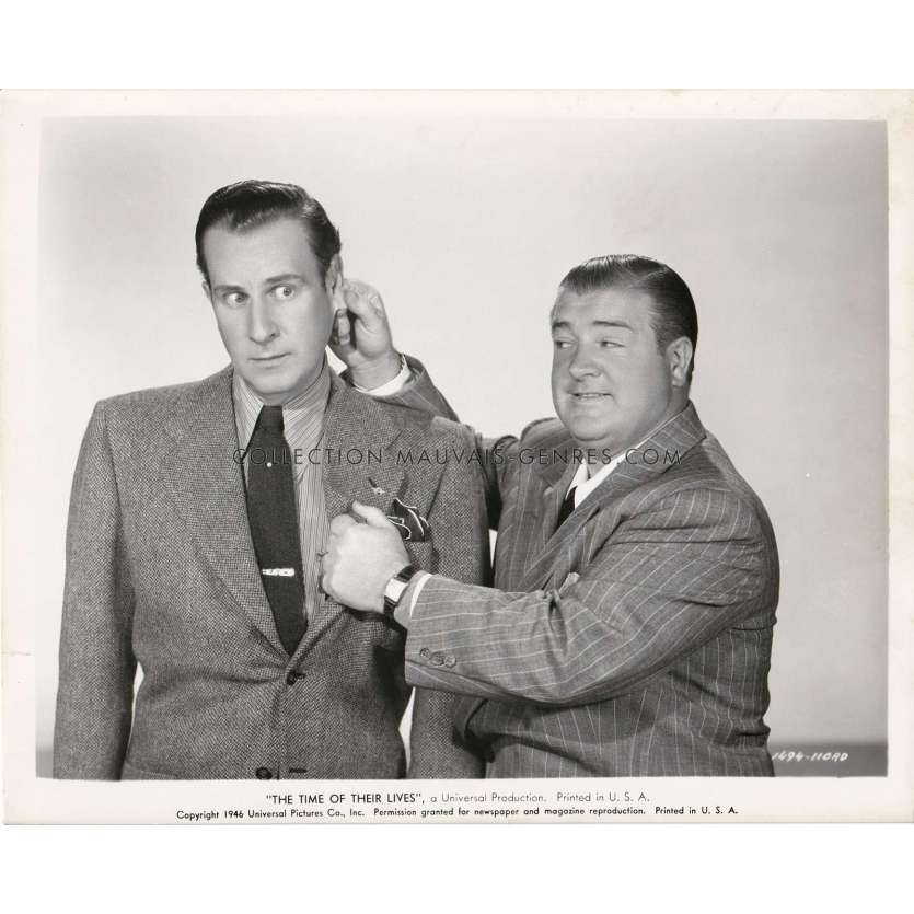 DEUX NIGAUDS DANS LE MANOIR HANTE Photo de presse 1494-110AD - 20x25 cm. - 1946 - Bud Abbott, Lou Costello, Charles Barton