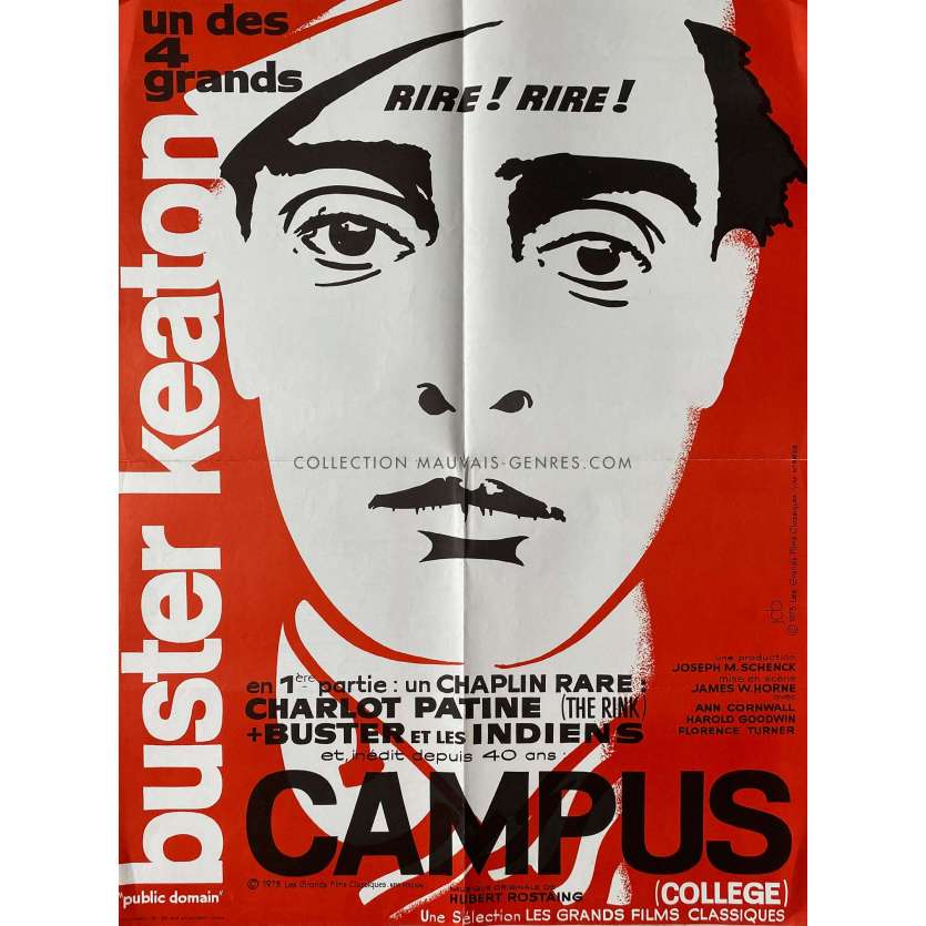 COLLEGE Movie Poster- 20x28 in. - 1927/R1970 - Buster Keaton, Grant Withers