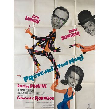 PRETE-MOI TON MARI Affiche de film- 120x160 cm. - 1964 - Jack Lemmon, Romy Schneider, David Swift