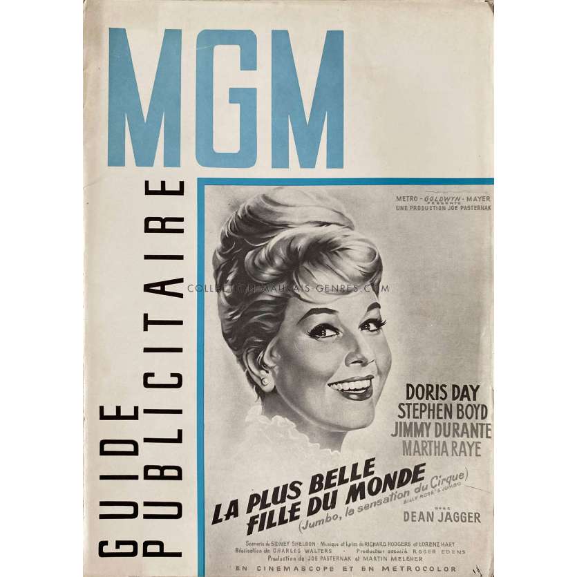 JUMBO LA SENSATION DU CIRQUE Dossier de presse 6p - 21x30 cm. - 1962 - Doris Day, Charles Walters