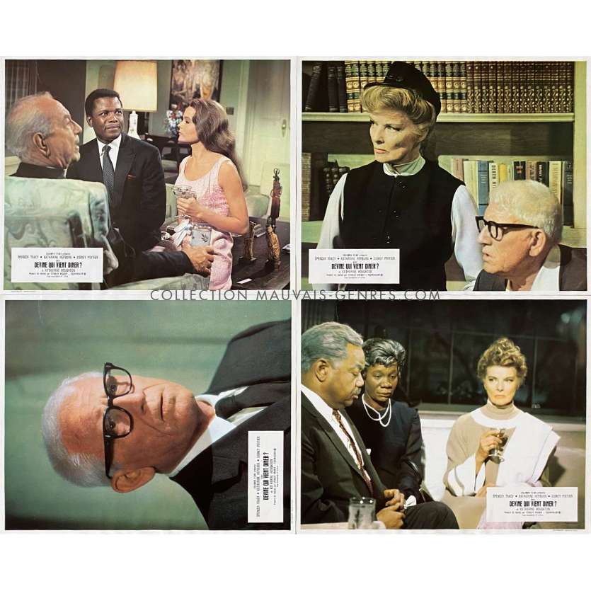 GUESS WHO'S COMING TO DINER Lobby Cards x4 - 9x12 in. - 1967 - Stanley Kramer, Sidney Poitier, Katharine Hepburn