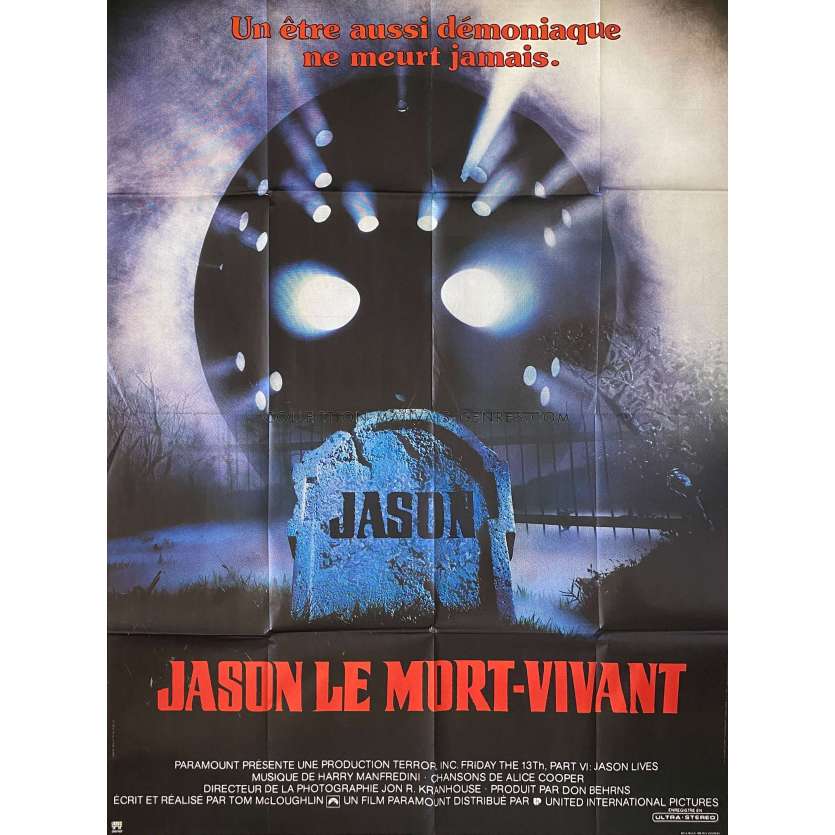 VENDREDI 13 - JASON LE MORT-VIVANT Affiche de film- 120x160 cm. - 1986 - Thom Mathews, Tom McLoughlin