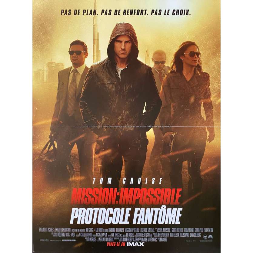 MISSION IMPOSSIBLE - PROTOCOLE FANTOME Affiche de film- 40x54 cm. - 2011 - Tom Cruise, Brad Bird