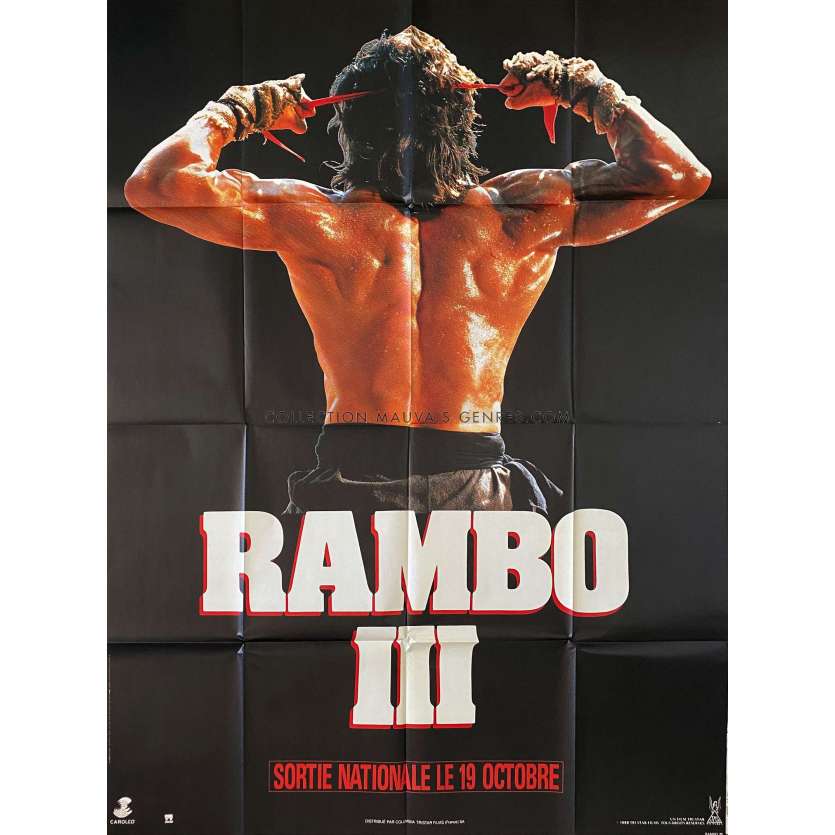 RAMBO III Movie Poster Adv. - 47x63 in. - 1988 - Sylvester Stallone, Richard Crenna