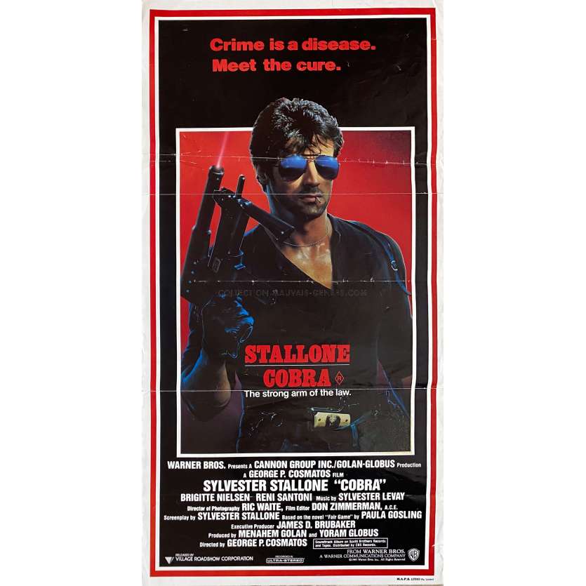 COBRA Affiche de film- 33x78 cm. - 1986 - Sylvester Stallone, George P. Cosmatos