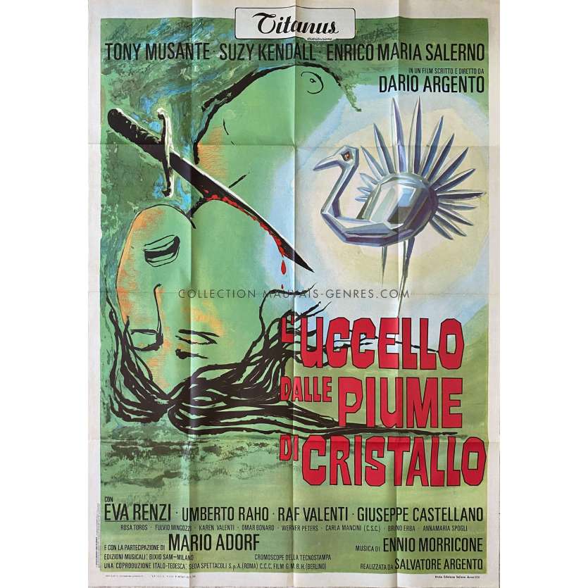 L'OISEAU AU PLUMAGE DE CRISTAL Affiche de film- 100x140 cm. - 1970 - Tony Musante, Dario Argento