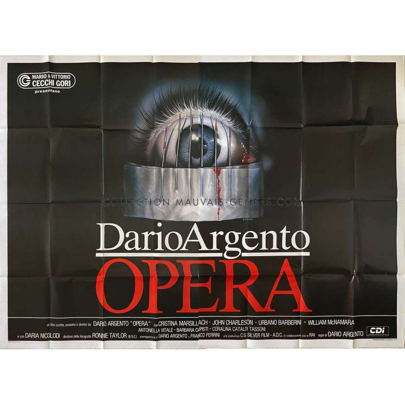 TERREUR A L'OPERA Affiche de film 2 morceaux. - 140x200 cm. - 1987 - Cristina Marsilach, Dario Argento