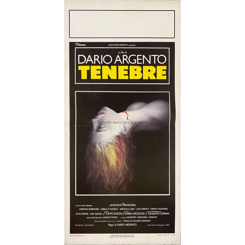 TENEBRAE Movie Poster- 13x28 in. - 1982 - Dario Argento, John Saxon