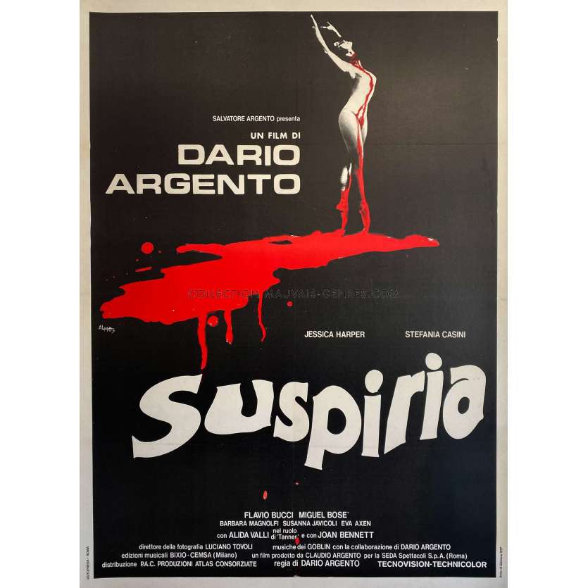 SUSPIRIA Affiche de film italienne entoilée- 100x140 cm. - 1977 - Dario Argento