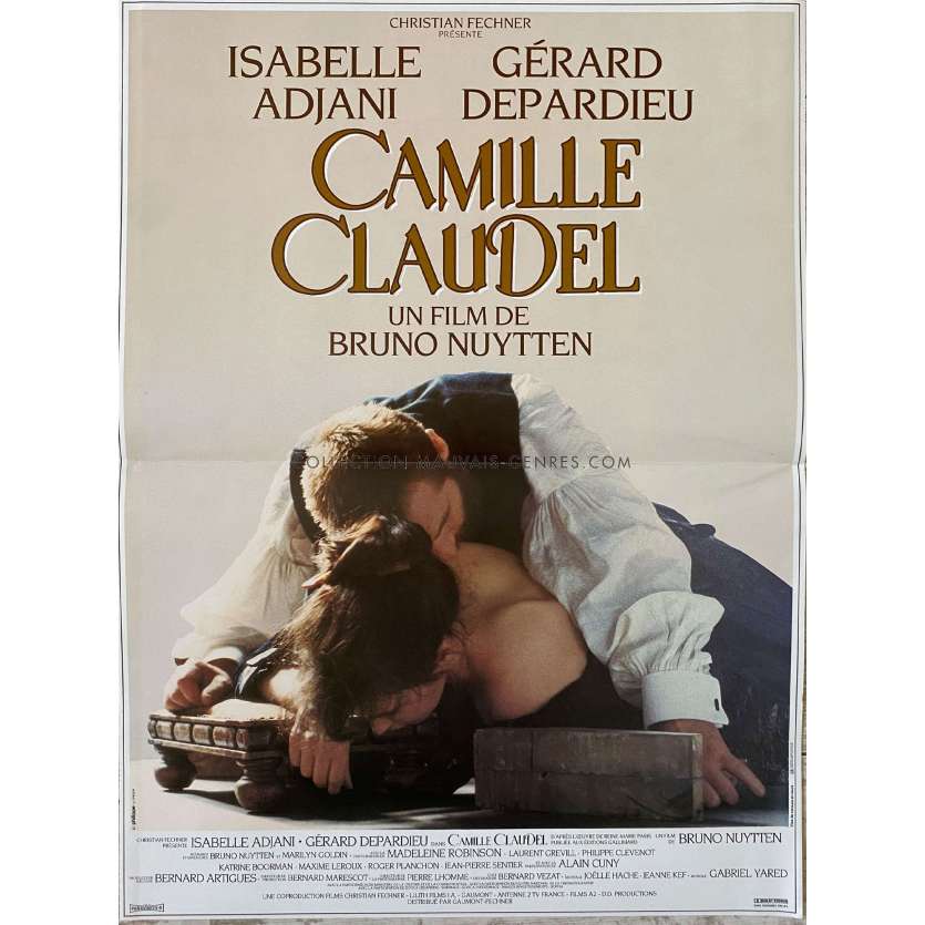 CAMILLE CLAUDEL Movie Poster- 15x21 in. - 1988 - Bruno Nuytten, Isabelle Adjani, Gérard Depardieu