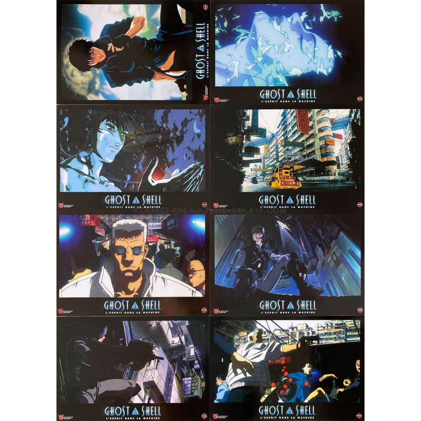 GHOST IN THE SHELL Lobby Cards x8 with original envelope. - 10x12 in. - 1995 - Mamoru Oshii, Atsuko Tanaka