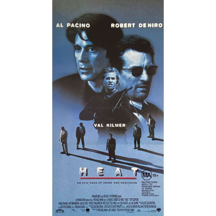 HEAT Movie Poster- 13x30 in. - 1995 - Michael Mann, Robert de Niro, Al Pacino