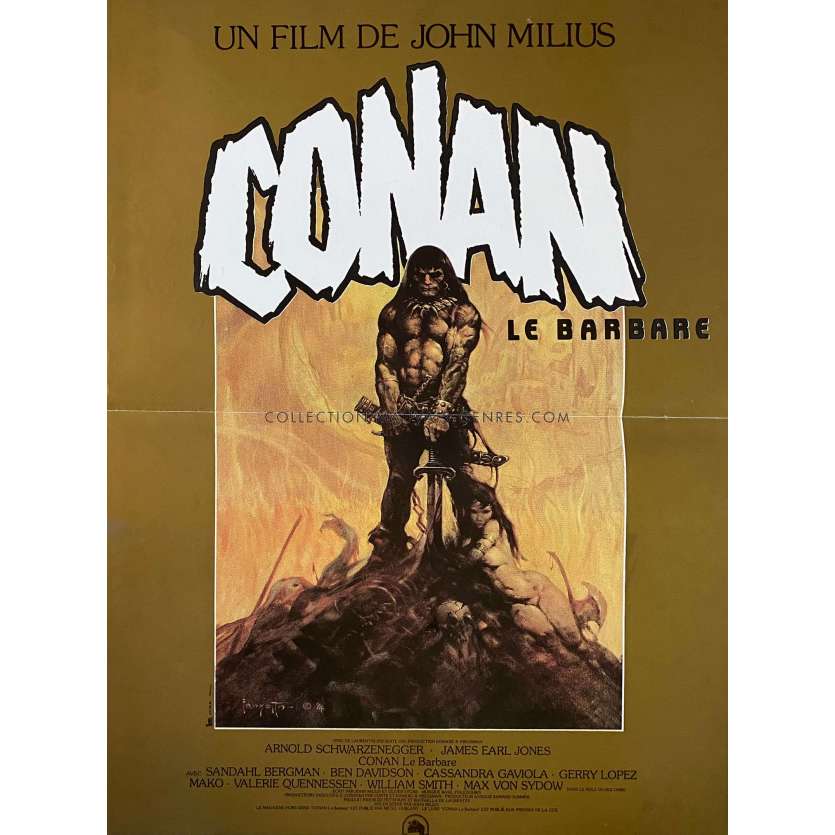 CONAN LE BARBARE Affiche de film- 40x54 cm. - 1982 - Arnold Schwarzenegger, John Milius