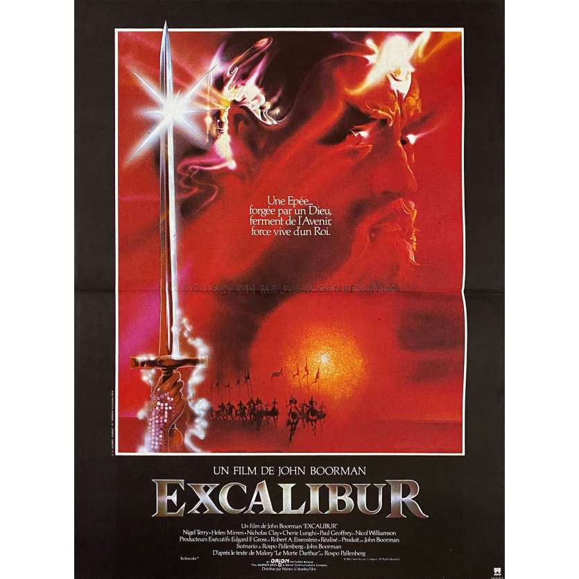 EXCALIBUR Affiche de film- 40x54 cm. - 1981 - Nigel Terry, Helen Mirren, John Boorman