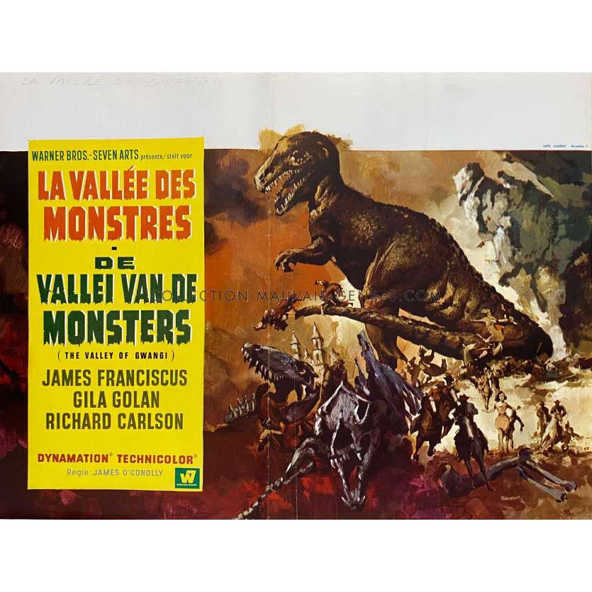 THE VALLEY OF GWANGI Movie Poster- 14x21 in. - 1969 - Ray Harryhausen, James Franciscus