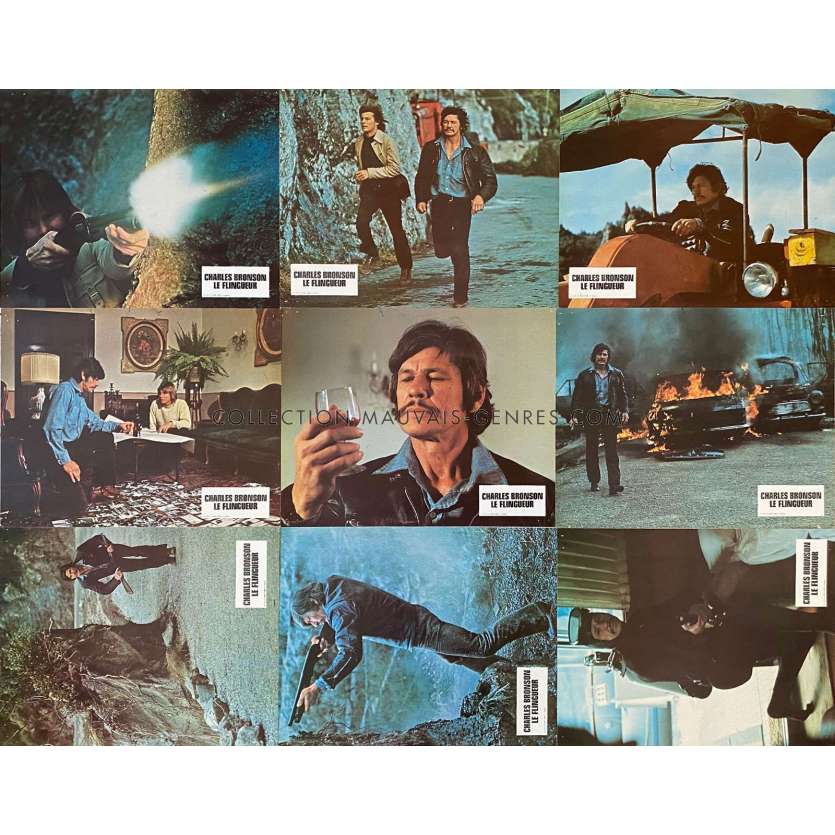 THE MECHANIC Lobby Cards x9 - set A. - 9x12 in. - 1972 - Michael Winner, Charles Bronson