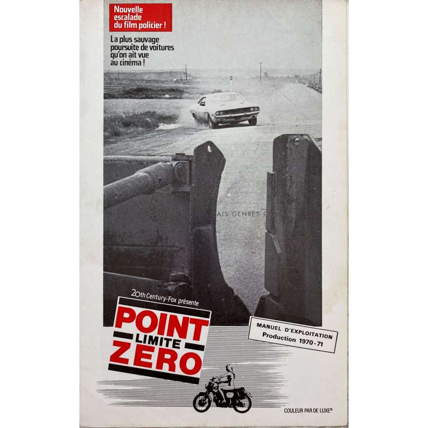 POINT LIMITE ZERO synopsis 6 pages. - 16x25 cm. - 1971 - Barry Newman, Richard C. Sarafian