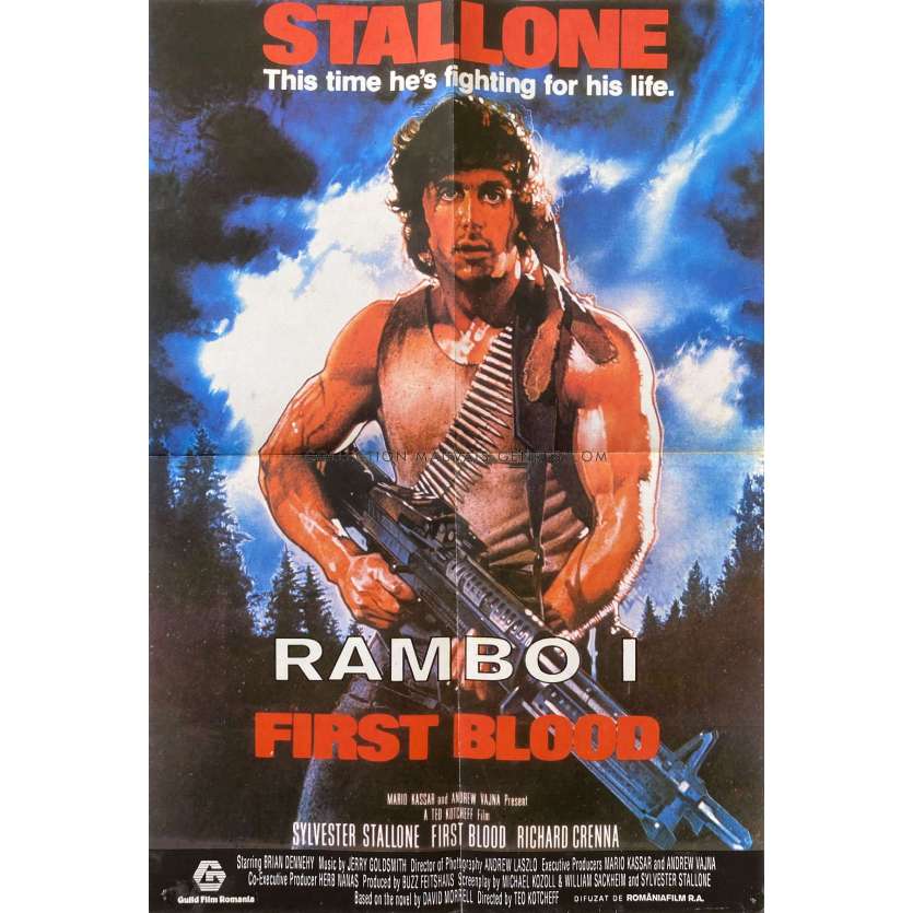 RAMBO - FIRST BLOOD romanian Movie Poster - 15x22 in. - 1982