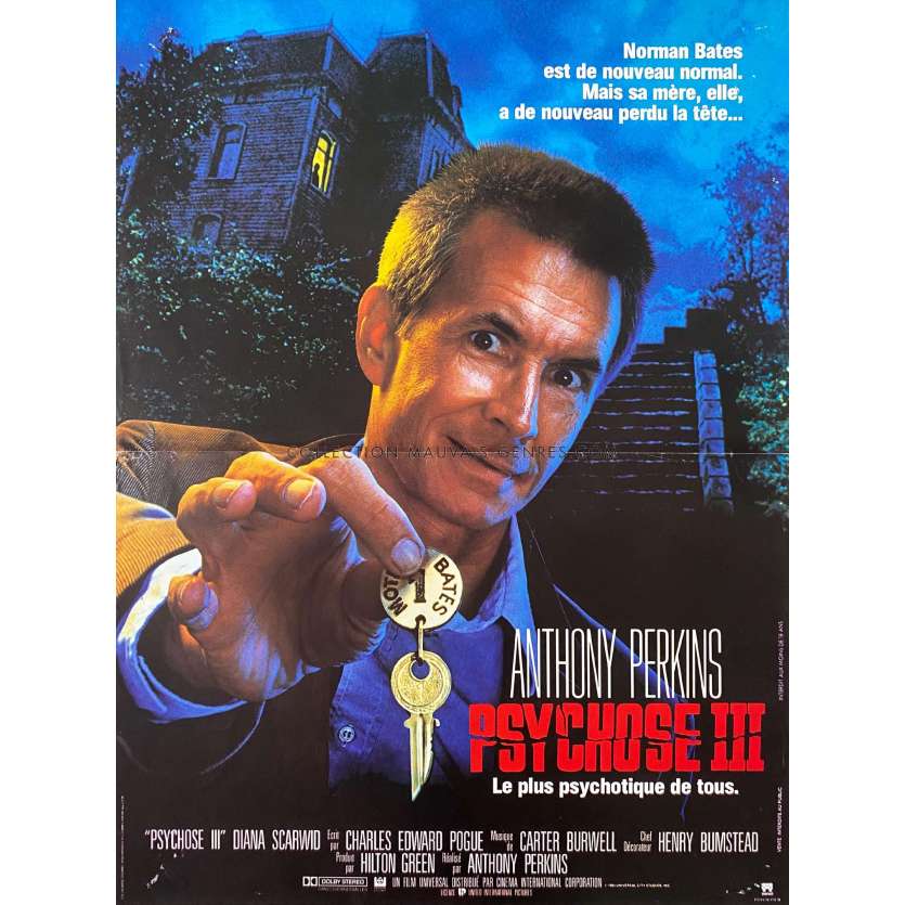 PSYCHO III Movie Poster- 15x21 in. - 1986 - Anthony Perkins, Anthony Perkins