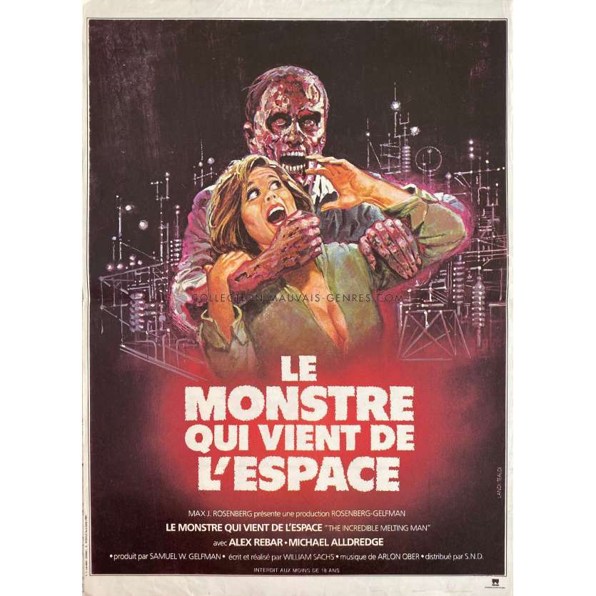 LE MONSTRE QUI VIENT DE L'ESPACE Affiche de film- 40x54 cm. - 1977 - Alex Rebar, William Sachs