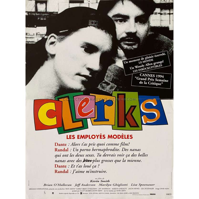 CLERKS Affiche de cinéma- 40x54 cm. - 1994 - Jason Mewes, Kevin Smith