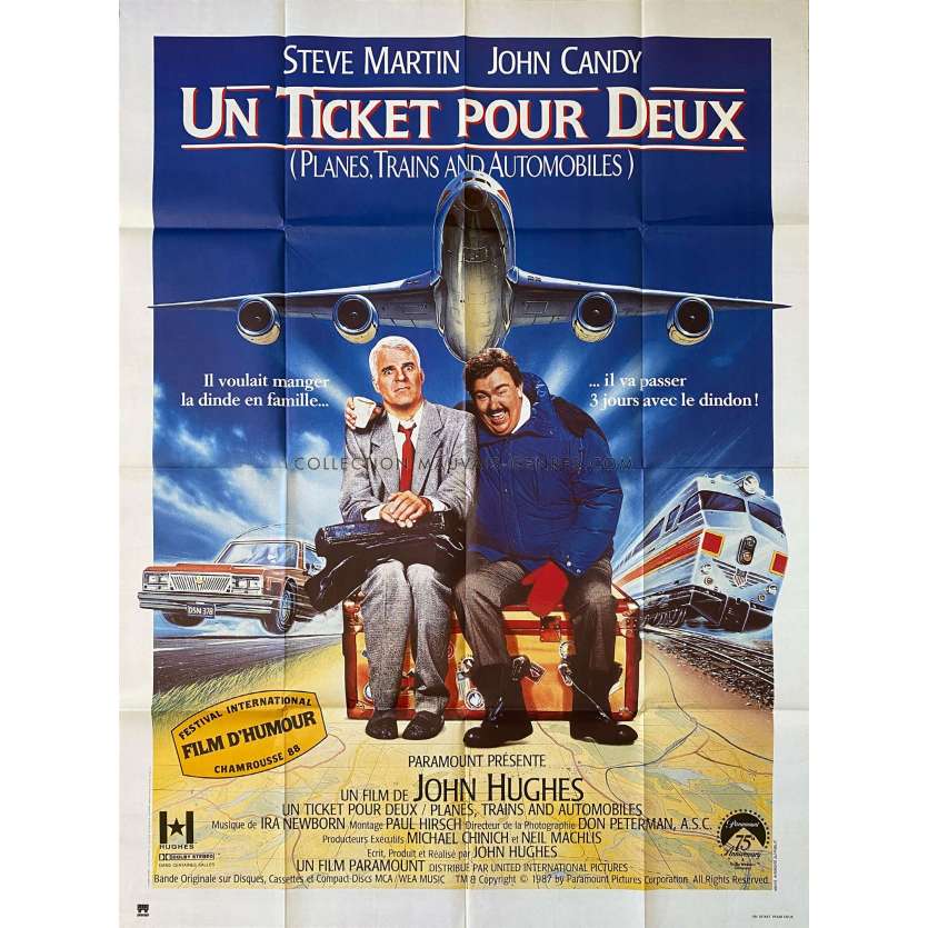 UN TICKET POUR DEUX Affiche de cinéma- 120x160 cm. - 1987 - Steve Martin, John Hughes