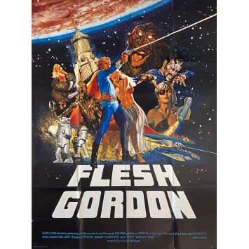 FLESH GORDON Affiche de cinéma- 120x160 cm. - 1974 - Jason Williams, Michael Benveniste