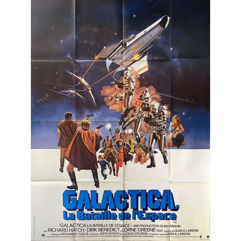 GALACTICA LA BATAILLE DE L'ESPACE Affiche de cinéma- 120x160 cm. - 1978 - Dirk Benedict, Glen A. Larson