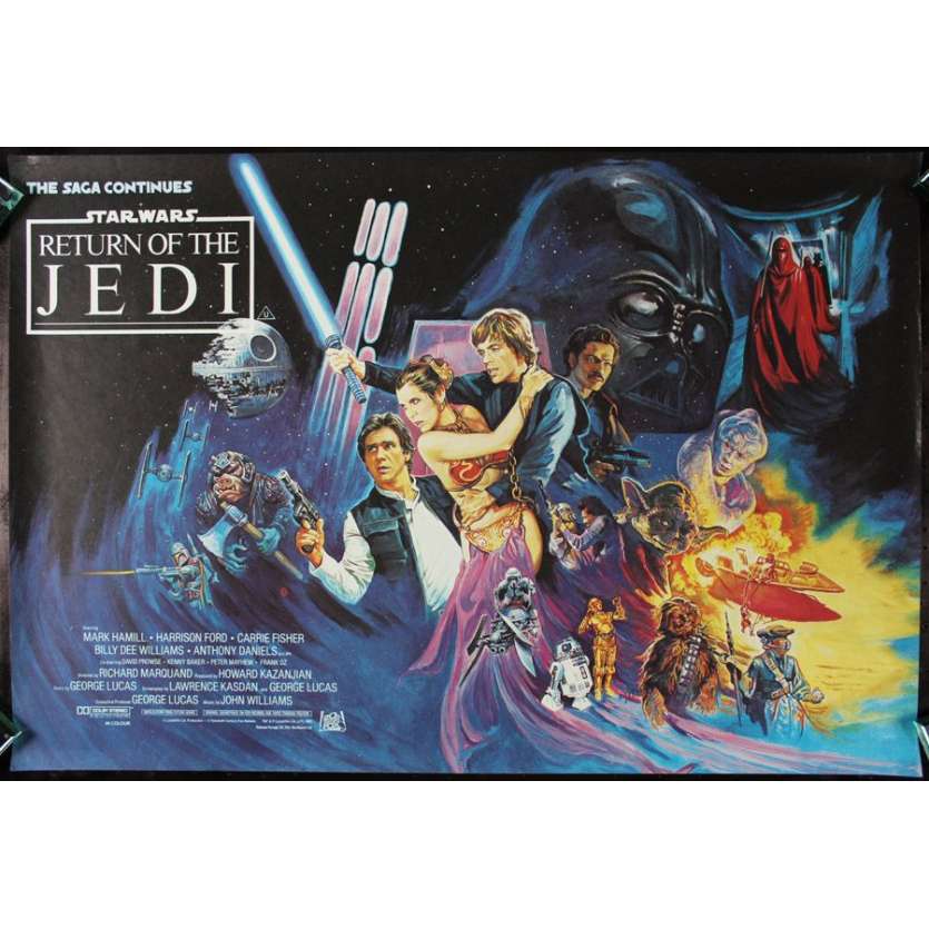 STAR WARS Retour du Jedi Affiche Anglaise Originale '83 British Quad 