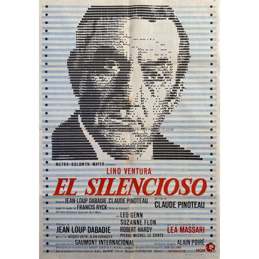 LE SILENCIEUX Affiche de cinéma- 70x100 cm. - 1973 - Lino Ventura, Claude Pinoteau