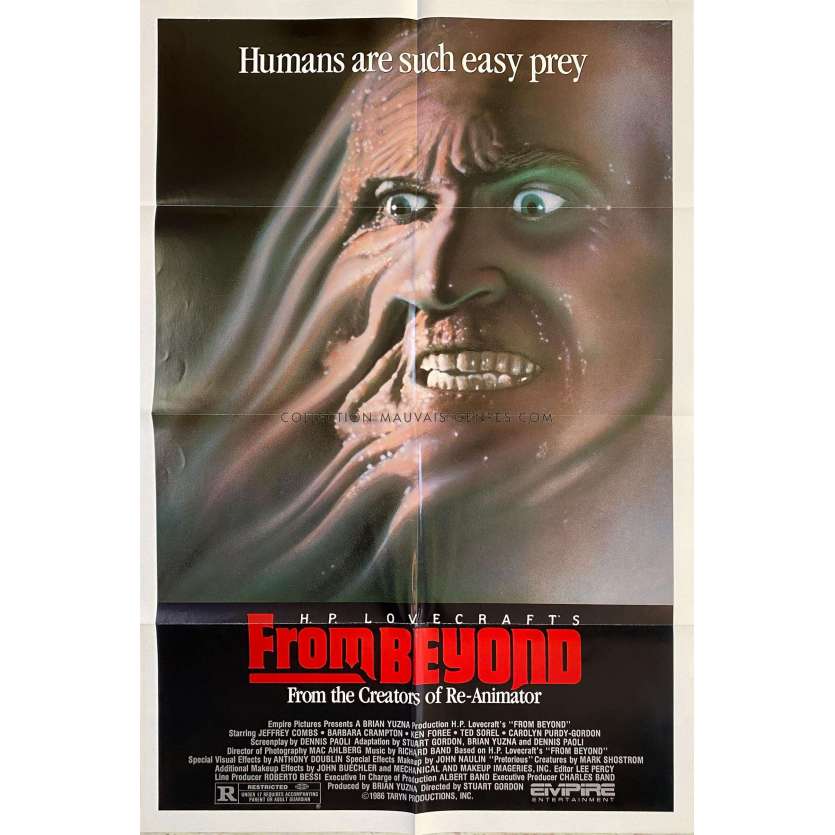 FROM BEYOND AUX PORTES DE L'AU DELA Affiche de film- 69x104 cm. - 1986 - Jeffrey Combs, Stuart Gordon