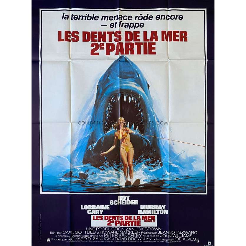 JAWS 2 French Movie Poster- 47x63 in. - 1978 - Jeannot Szwarc, Roy Sheider