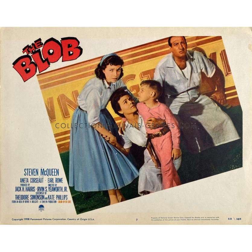 THE BLOB US Lobby Card N7 - 11x14 in. - 1958 - Larry Hagman, Robert Walker Jr.