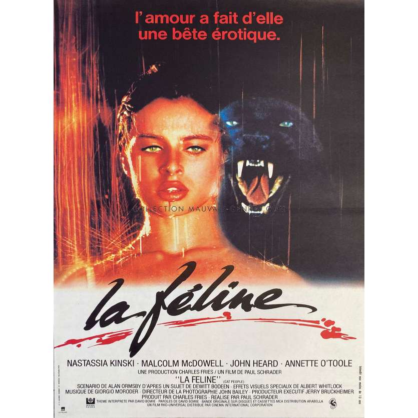 CAT PEOPLE French Movie Poster- 15x21 in. - 1982 - Paul Schrader, Nastassja Kinski