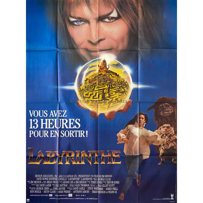 LABYRINTH French Movie Poster- 47x63 in. - 1986 - Jim Henson, David Bowie