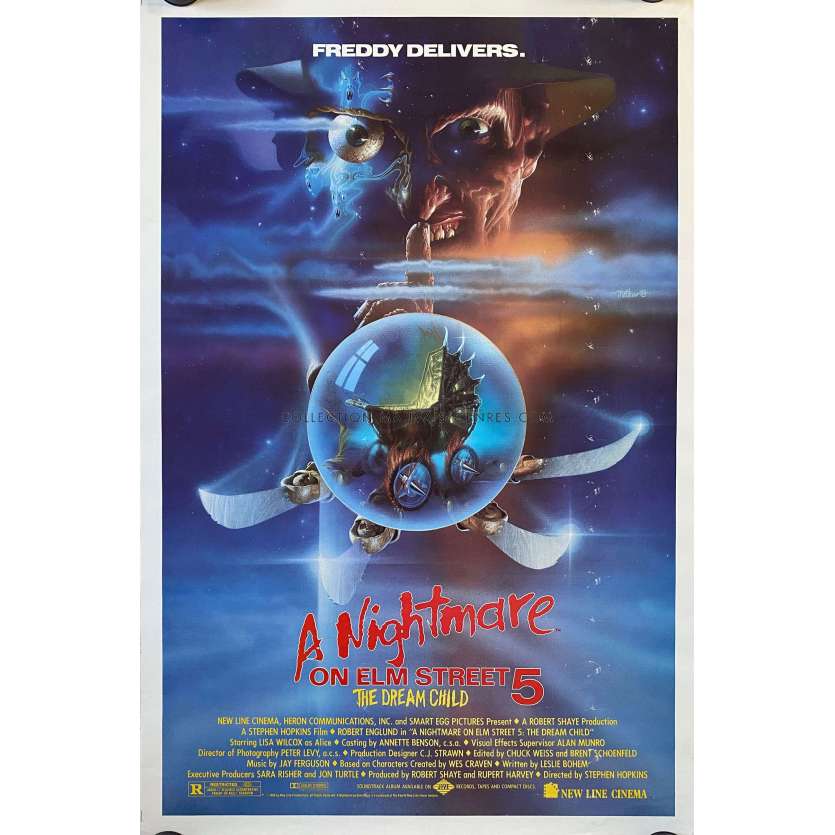 A NIGHTMARE ON ELM STREET : THE DREAM CHILD US Movie Poster- 27x40 in. - 1989 - Stephen Hopkins, Robert Englund