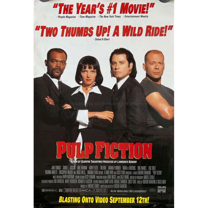 PULP FICTION US Video Poster - 27x40 in. - 1994/R1995