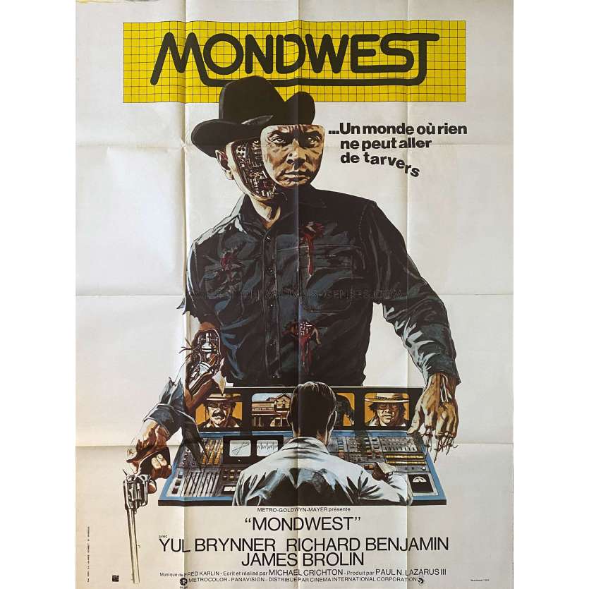 MONDWEST Affiche de film- 120x160 cm. - 1973 - Yul Brynner, Michael Crichton