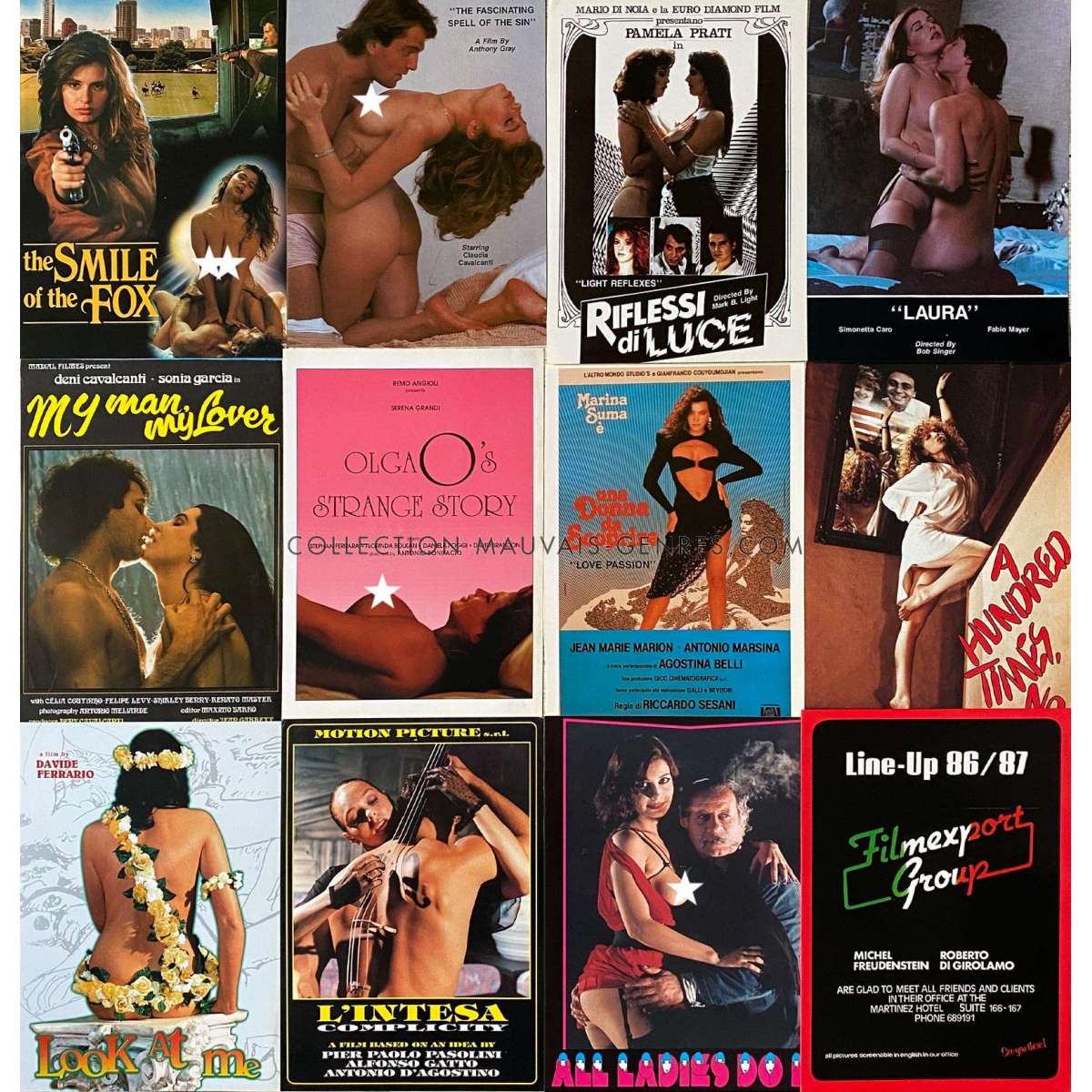 Lot de synopsis italiens de CINEMA EROTIQUE ITALIEN N6 - 24x30 cm.