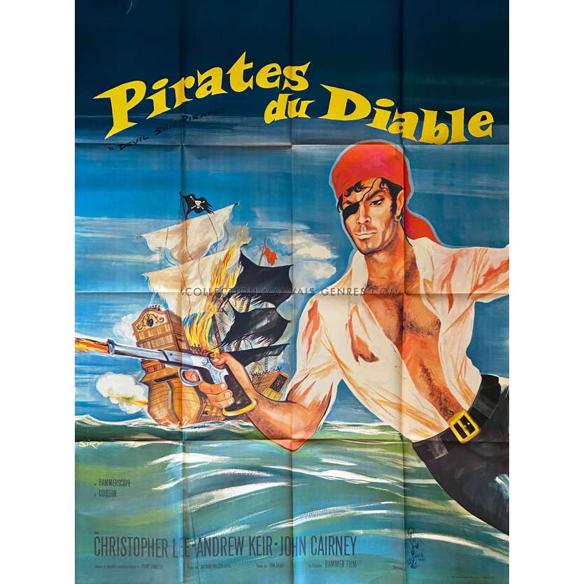 PIRATES DU DIABLE Affiche de cinéma- 120x160 cm. - 1964 - Christopher Lee, Don Sharp